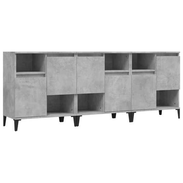 Syfax™ Credenze 3Pz Grigio Cemento 60X35X70 Cm In Legno Multistrato-image