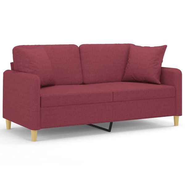 Syfax™ Divano A 2 Posti Con Cuscini Rosso Vino 140 Cm In Tessuto-image