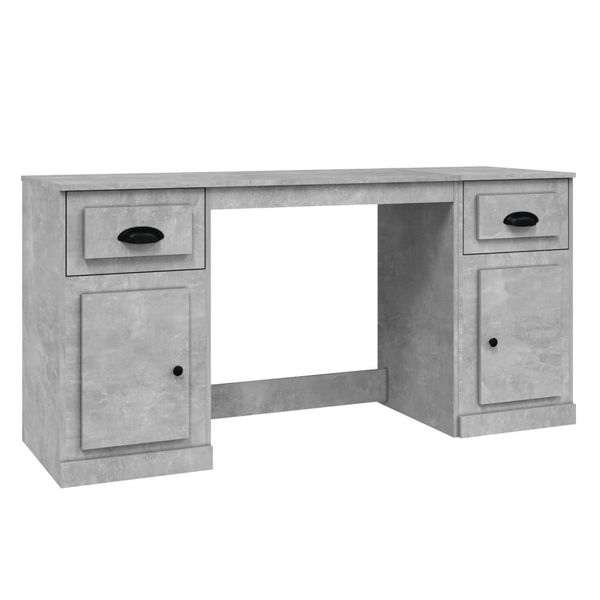 Syfax™ Scrivania Con Armadietto Grigio Cemento In Legno Multistrato-image