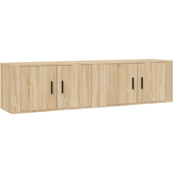 Syfax™ Mobili Porta Tv A Parete 2 Pz Rovere Sonoma 80X34,5X40 Cm-image