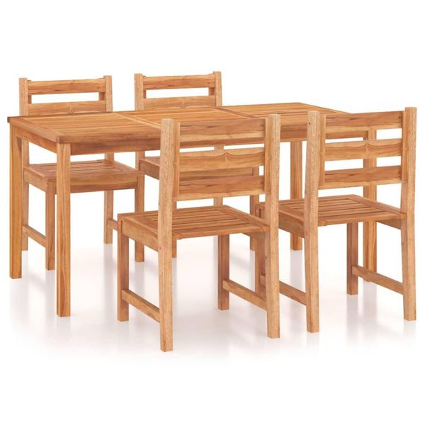 Syfax™ Set Da Pranzo Per Giardino 5 Pz In Legno Massello Di Teak-image