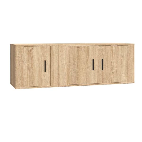 Syfax™ Set Di Mobili Porta Tv 2 Pz Rovere Sonoma In Legno Multistrato-image