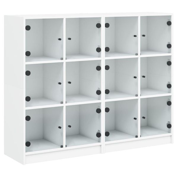 Syfax™ Libreria Con Ante Bianca 136X37X109 Cm In Legno Multistrato-image