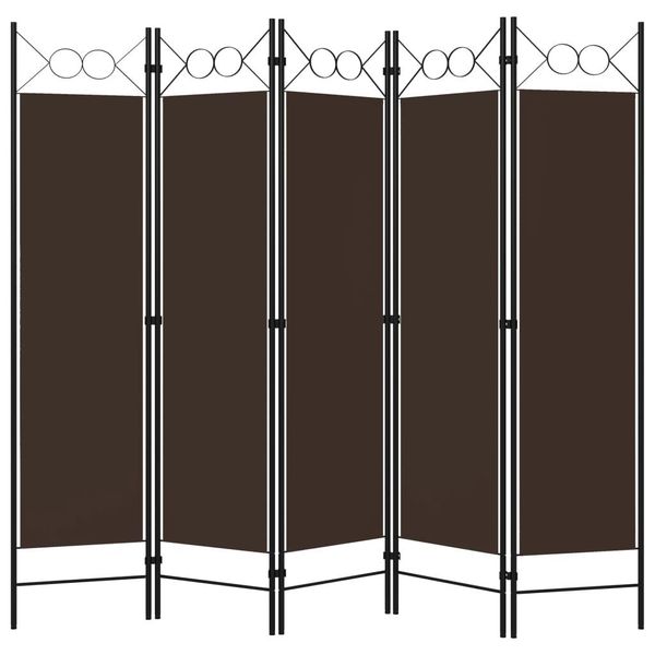 Syfax™ Paravento A 5 Pannelli Marrone 200X180 Cm-image