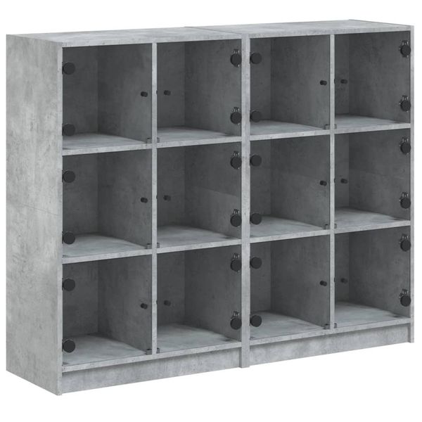 Syfax™ Libreria Ante Grigio Cemento 136X37X109 Cm In Legno Multistrato-image