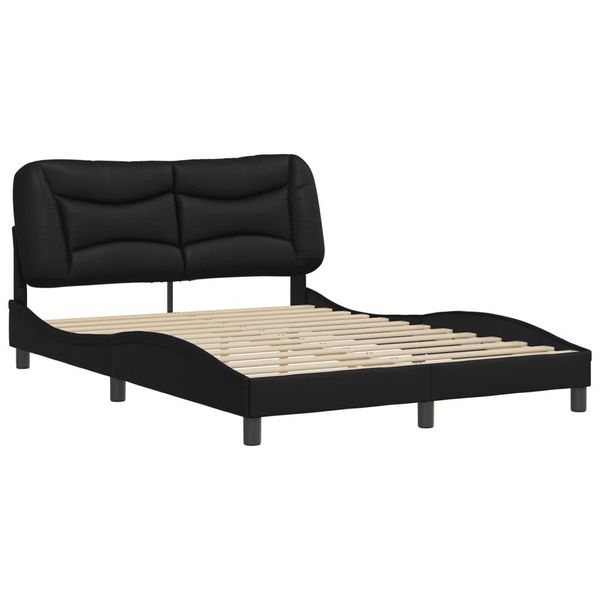 Syfax™ Giroletto Senza Materasso Hvar Nero 140X200 Cm In Pelle Finta-image
