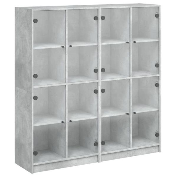 Syfax™ Libreria Ante Grigio Cemento 136X37X142 Cm In Legno Multistrato-image
