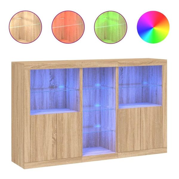 Syfax™ Credenza Con Luci Led Rovere Sonoma 162X37X100 Cm-image