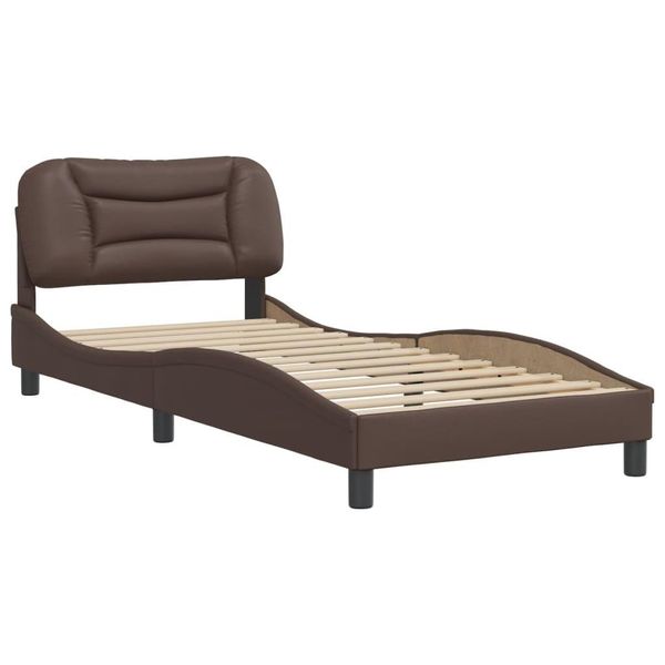 Syfax™ Giroletto Senza Materasso Hvar Marrone 90X200 Cm In Pelle Finta-image
