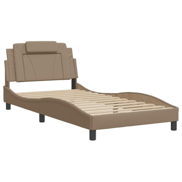 Syfax™ Giroletto Viana Senza Materasso Cappuccino 100X200 Cm In Pelle Finta-image