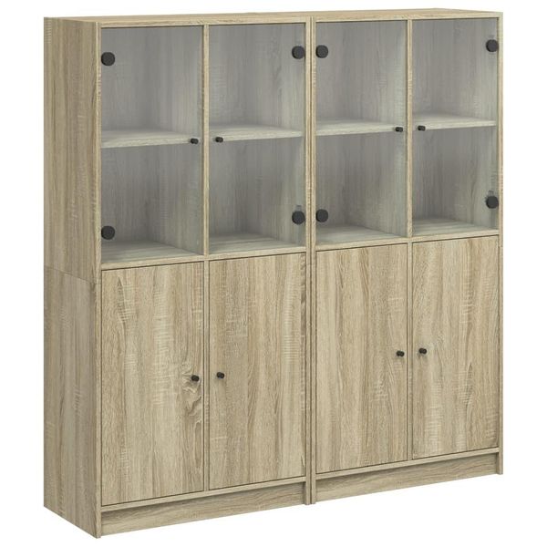 Syfax™ Libreria Ante Rovere Sonoma 136X37X142 Cm In Legno Multistrato-image