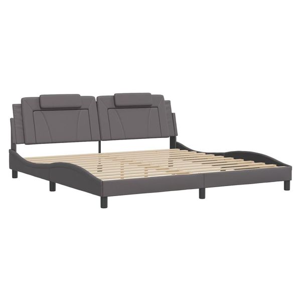 Syfax™ Giroletto Viana Senza Materasso Grigio 200X200 Cm In Pelle Finta-image