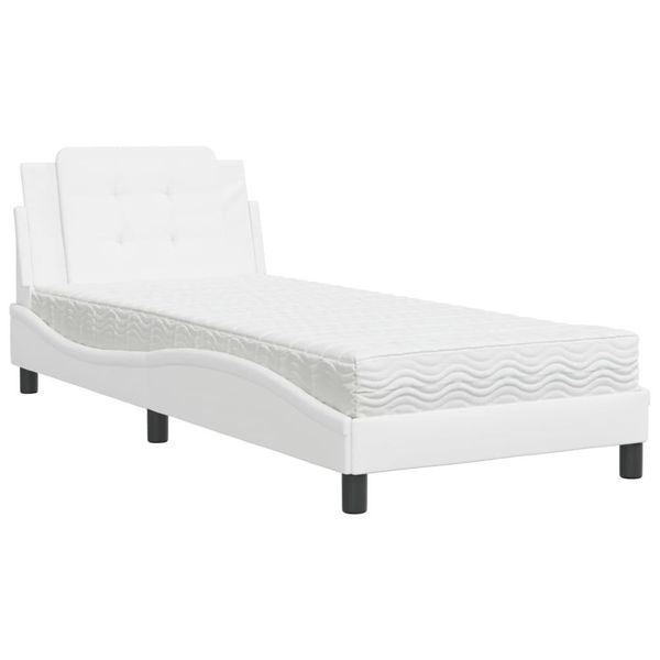 Syfax™ Giroletto Senza Materasso Zadar Bianco 90X190 Cm In Pelle Finta-image