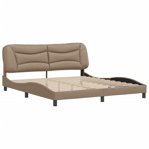 Syfax™ Giroletto Senza Materasso Hvar Cappuccino 180X200 Cm In Pelle Finta-image