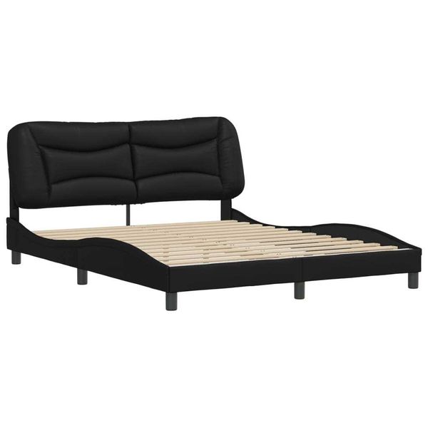 Syfax™ Giroletto Senza Materasso Hvar Nero 160X200 Cm In Pelle Finta-image