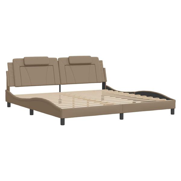 Syfax™ Giroletto Viana Senza Materasso Cappuccino 200X200 Cm In Pelle Finta-image