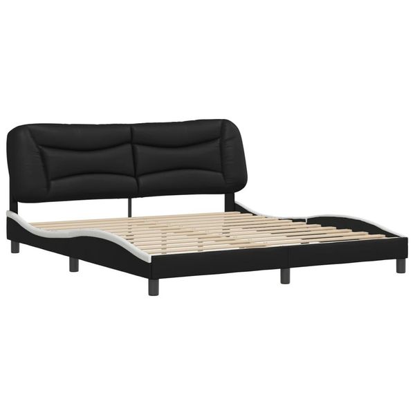 Syfax™ Giroletto Senza Materasso Hvar Nero E Bianco 180X200 Cm In Pelle Finta-image