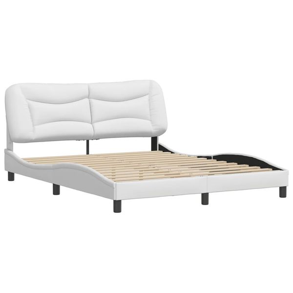 Syfax™ Giroletto Senza Materasso Hvar Bianco 160X200 Cm In Pelle Finta-image