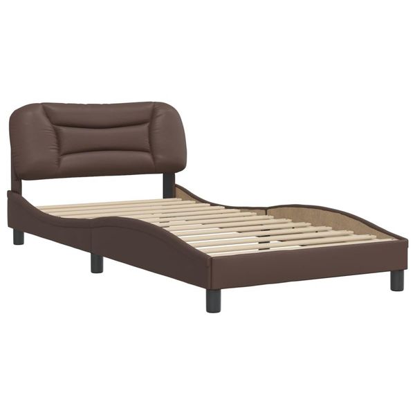 Syfax™ Giroletto Senza Materasso Hvar Marrone 100X200 Cm In Pelle Finta-image