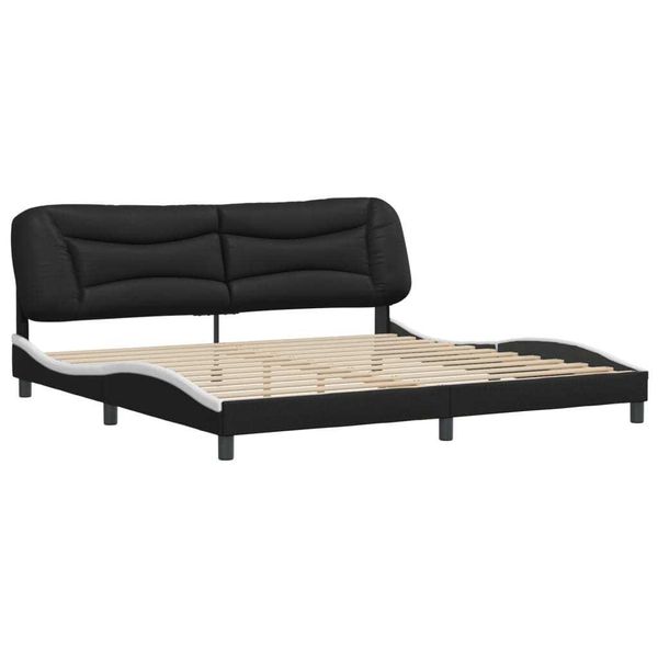 Syfax™ Giroletto Senza Materasso Hvar Bianco E Nero 200X200 Cm In Pelle Finta-image