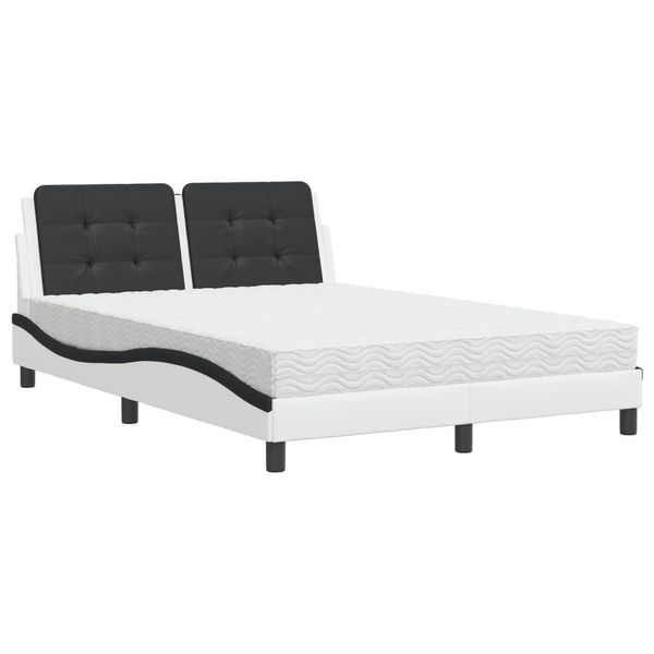 Syfax™ Giroletto Senza Materasso Zadar Bianco E Nero 140X190 Cm In Pelle Finta-image