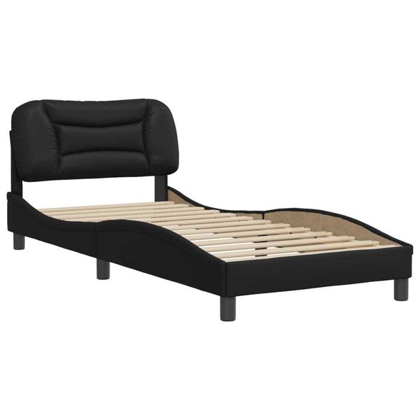 Syfax™ Giroletto Senza Materasso Hvar Nero 80X200 Cm In Pelle Finta-image