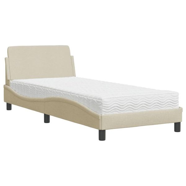 Syfax™ Letto Con Materasso Dover Crema 90X200 Cm In Tessuto-image