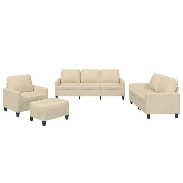 Syfax™ Set Di Divani 4 Pz Con Cuscini Crema In Tessuto-image