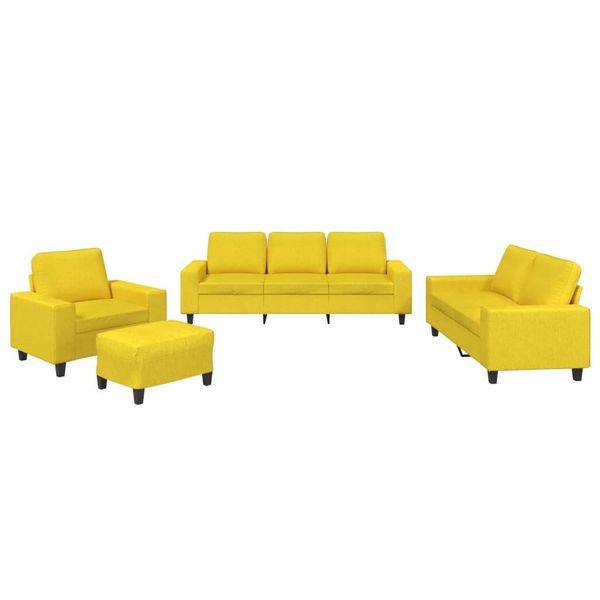 Syfax™ Set Di Divani 4 Pz Giallo Chiaro In Tessuto-image