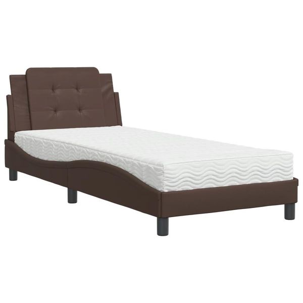 Syfax™ Giroletto Senza Materasso Zadar Marrone 90X200 Cm In Pelle Finta-image