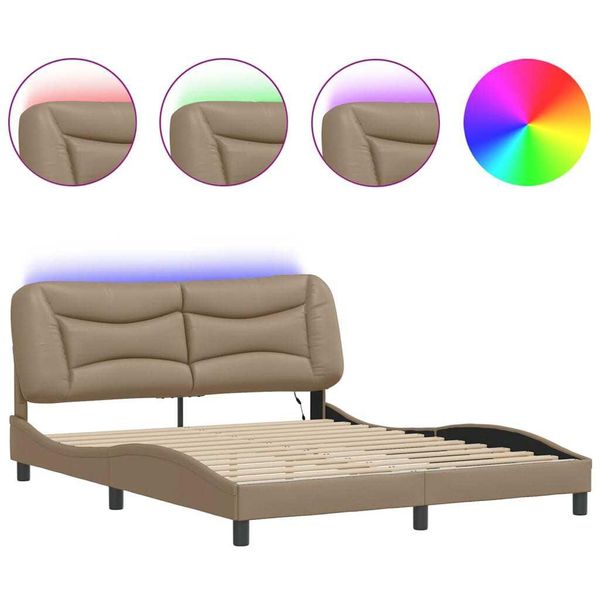 Syfax™ Giroletto Con Led Senza Materasso Hvar Cappuccino 160X200 Cm-image