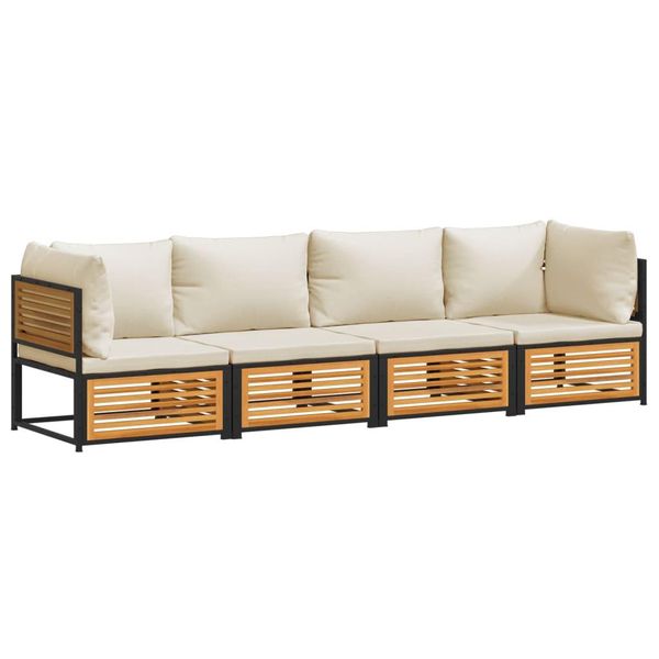 Syfax™ Set Divani Da Giardino 4Pz Con Cuscini Legno Massello Di Acacia-image