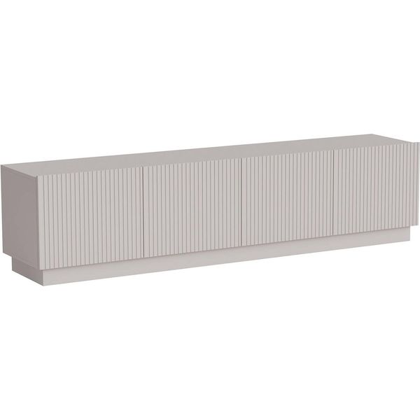 Dmora Mobile Porta Tv Macherio 40X200X48H Cm Beige, Apertura Battente 8 Vani-image