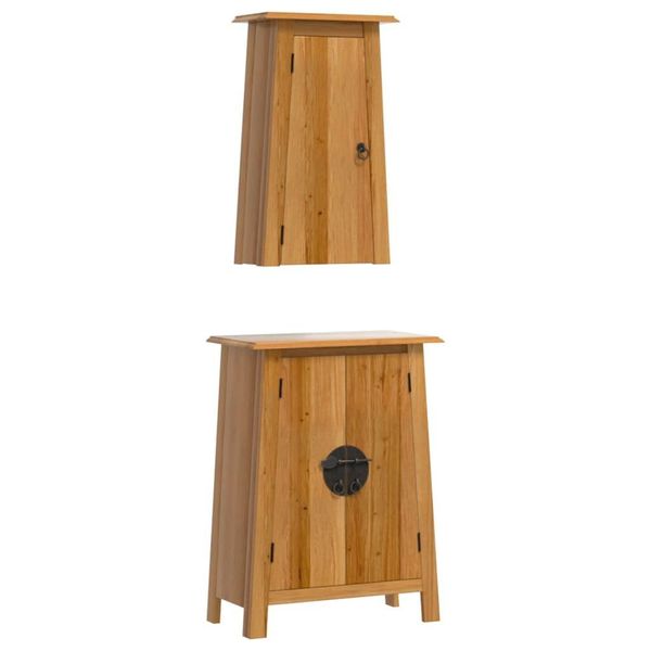 Syfax™ Set Mobili Da Bagno 2 Pz In Legno Massello Di Pino-image