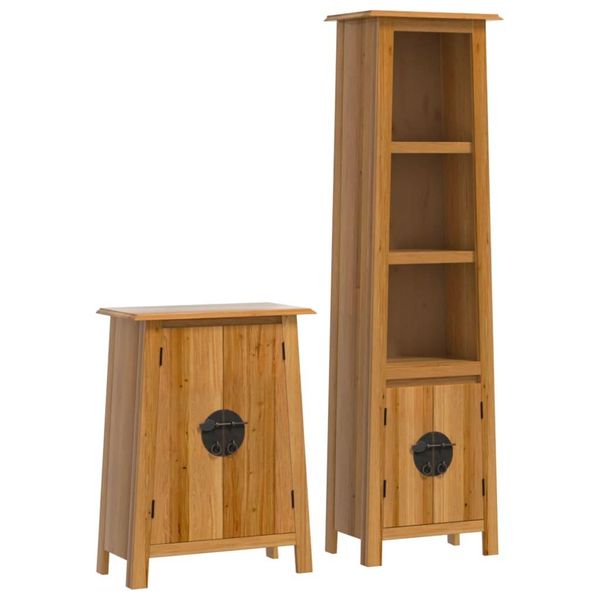 Syfax™ Set Mobili Da Bagno 2 Pz In Legno Massello Di Pino-image