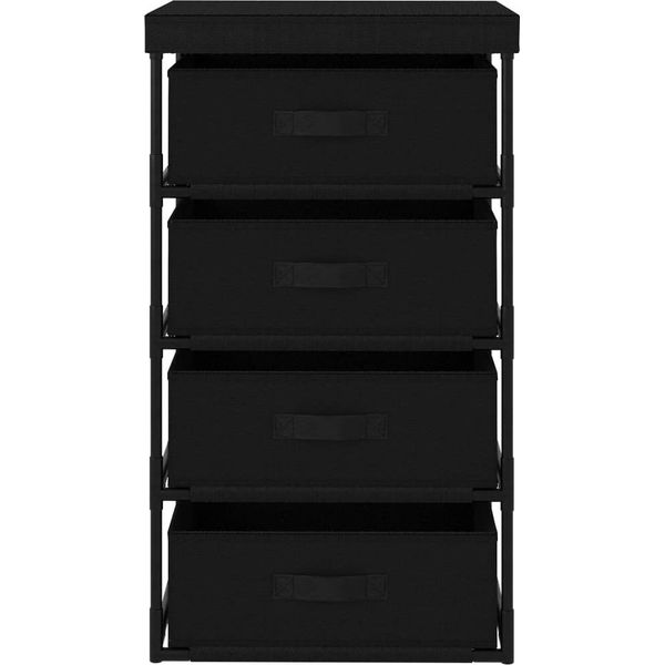 Syfax™ Armadietto Con 4 Cestini In Tessuto Nero-image