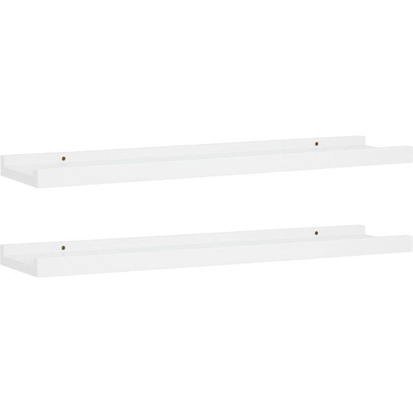 Syfax™ Mensole Con Sporgenza 2 Pz Bianche 60X9X3 Cm Mdf-image