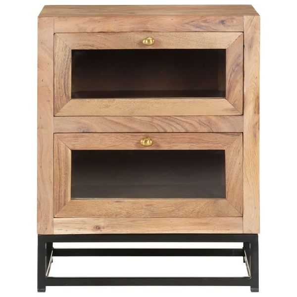 Syfax™ Comodino 40X30X50 Cm In Legno Massello Di Acacia-image