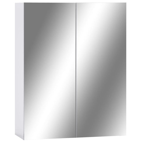 Syfax™ Armadietto A Specchio Bianco 60X15X75 Cm In Mdf-image