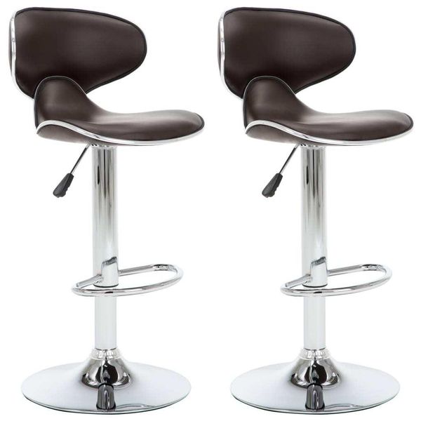 Syfax™ Sgabelli Da Bar 2 Pz Marroni In Pelle Finta-image
