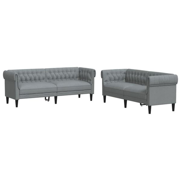 Syfax™ Set Di Divani 2 Pz Grigio Chiaro In Tessuto-image