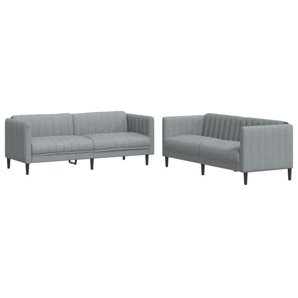 Syfax™ Set Di Divani 2 Pz Grigio Chiaro In Tessuto-image
