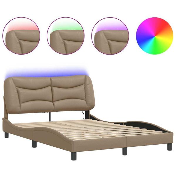 Syfax™ Giroletto Con Led Senza Materasso Hvar Cappuccino 140X190 Cm-image