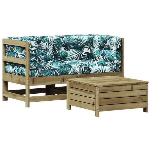 Syfax™ Set Divani Da Giardino 3Pz Con Cuscini Legno Impregnato Di Pino-image