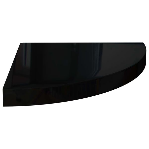 Syfax™ Scaffale Angolare A Parete Nero Lucido 35X35X3,8 Cm In Mdf-image