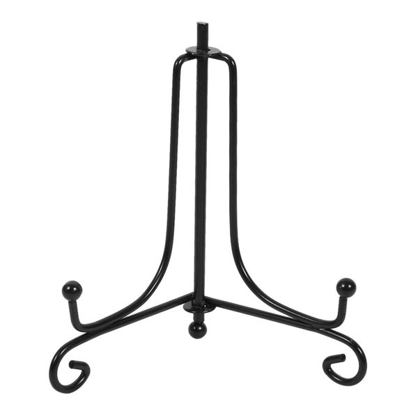 1 Pezzo 4" Cavalletto In Ferro Classico Espositore Ciotola Piatto Cornice Per Foto Libro Opera D'arte Nero"-image