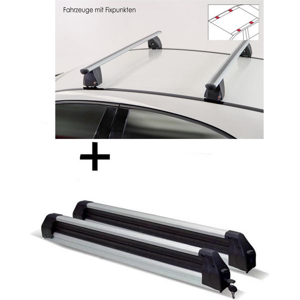 Portasci Silver Ice Estensibile + Portapacchi Vdp Delta Compatibile Con Bmw Serie 7 (G11) (4 Porte) Dal 2015-image