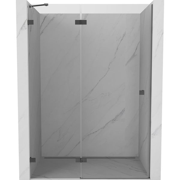 Mexen Lunar Porta Doccia Battente Sinistra 135 Cm, Trasparente, Gun Metal - 834-135-000-95-00-L-image
