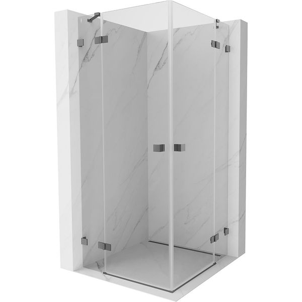 Mexen Lunar Duo Cabina Doccia A Battente 120 X 120 Cm, Trasparente, Gun Metal - 834-120L-120P-95-00-image