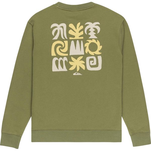 Felpa Da Uomo Quiksilver Salt Water Graphic Crew, Taglia: L, Colori: Verde Loden-image